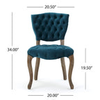 Bates Tufted Grey Fabric Dining Chairs (Set of 2)