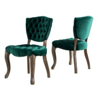 Bates Tufted Grey Fabric Dining Chairs (Set of 2)