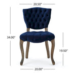 Bates Tufted Grey Fabric Dining Chairs (Set of 2)