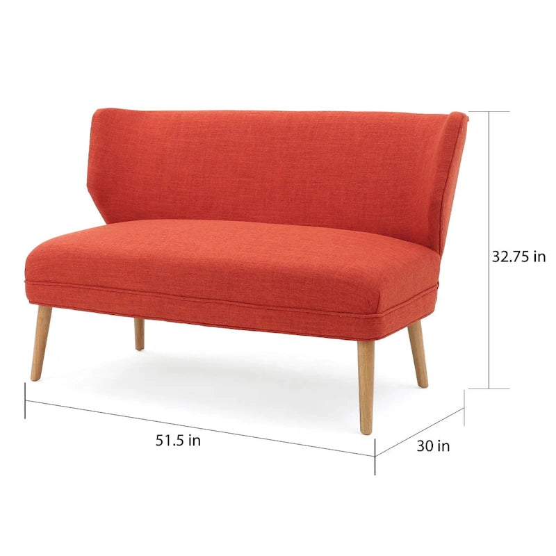 Desdemona Mid-Century Fabric Loveseat by Christopher Knight Home