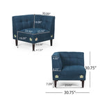 Clermont Mid-century Tufted Sectional Sofa by Christopher Knight Home - 114.00  L x 114.00  W x 30.75  H