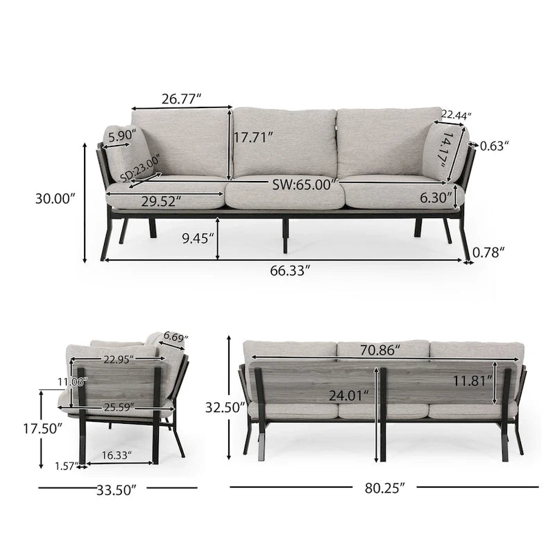 Carvel Mid-century Modern 3-seater Sofa by Christopher Knight Home