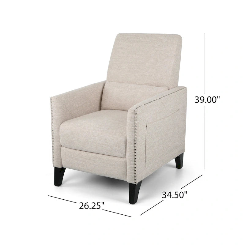 Alscot Contemporary Fabric Push Back Recliner by Christopher Knight Home