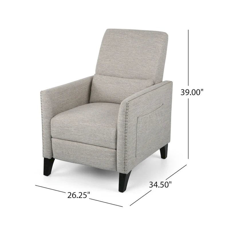 Alscot Contemporary Fabric Push Back Recliner by Christopher Knight Home