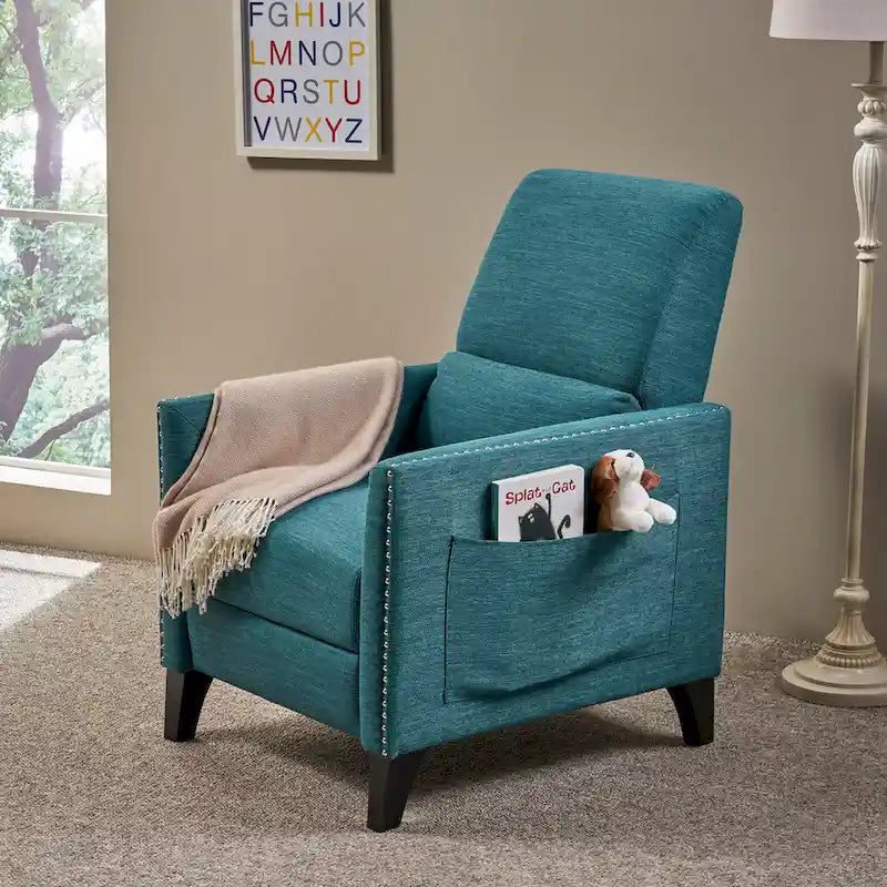 Alscot Contemporary Fabric Push Back Recliner by Christopher Knight Home