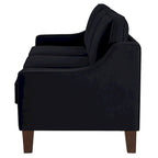 Modern Velvet Loveseat Sofa with Wooden Legs - 29.00 x 51.50 x 34.25