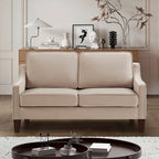 Modern Velvet Loveseat Sofa with Wooden Legs - 29.00 x 51.50 x 34.25