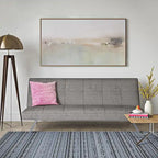 Metal Frame Futon Sofa Bed with Stainless Steel Leg - 32.30 x 68.90 x 29.15