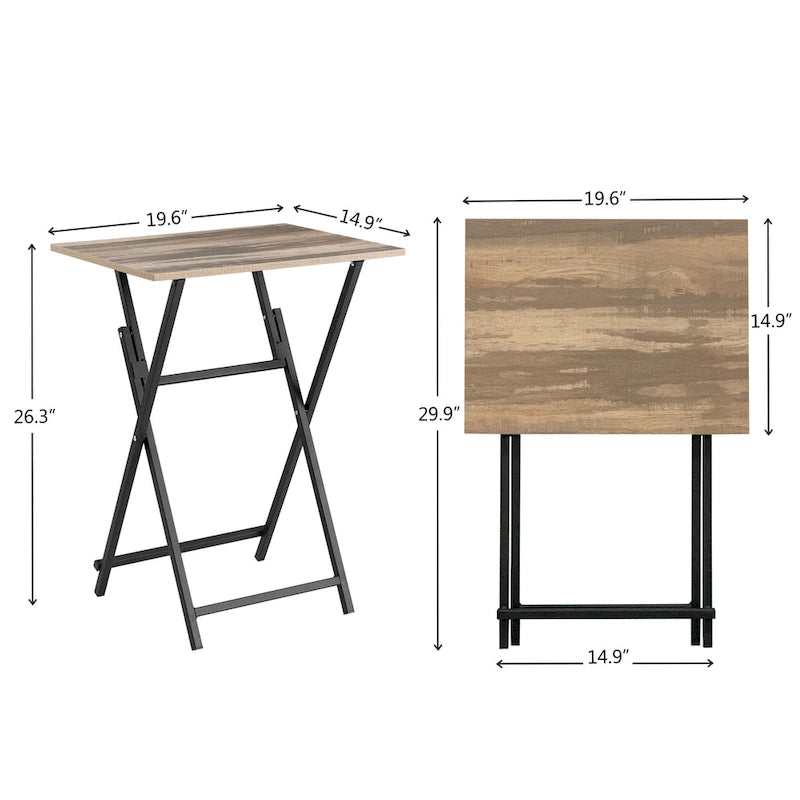 2-Piece Folding TV Tray - 14.96 x 19.69 x 26.38