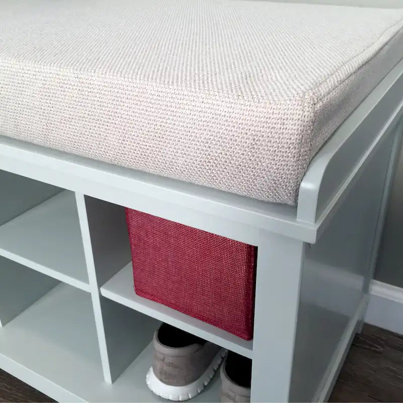 John Louis Home Solid Wood Shoe Storage Bench Grey