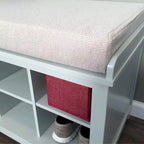 John Louis Home Solid Wood Shoe Storage Bench Grey