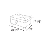 Leather Square Storage Ottoman for Living Room