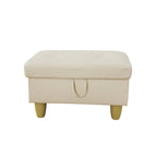Leather Square Storage Ottoman for Living Room