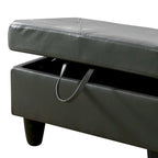 Leather Square Storage Ottoman for Living Room