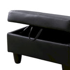 Leather Square Storage Ottoman for Living Room