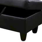 Leather Square Storage Ottoman for Living Room