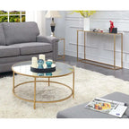 Convenience Concepts Gold Coast Faux Marble Round Coffee Table