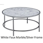 Convenience Concepts Gold Coast Faux Marble Round Coffee Table
