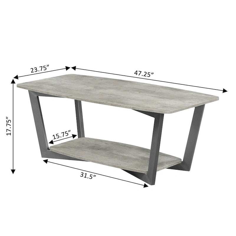 Convenience Concepts Graystone Coffee Table with Shelf