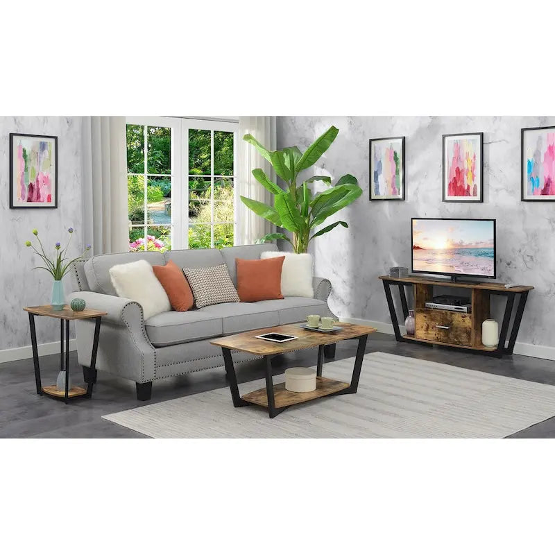 Convenience Concepts Graystone Coffee Table with Shelf