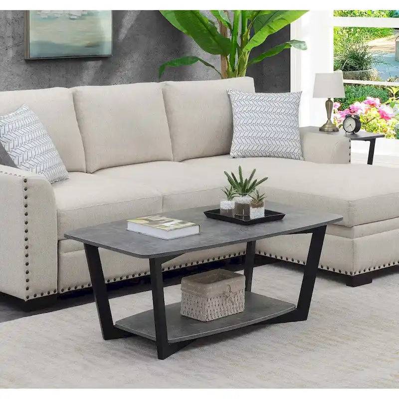 Convenience Concepts Graystone Coffee Table with Shelf