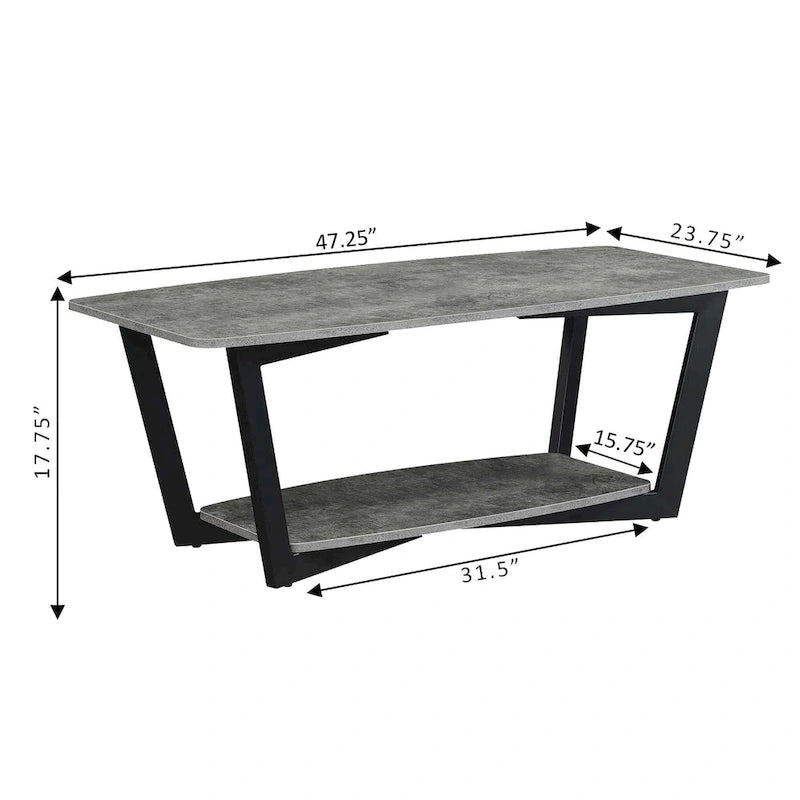 Convenience Concepts Graystone Coffee Table with Shelf