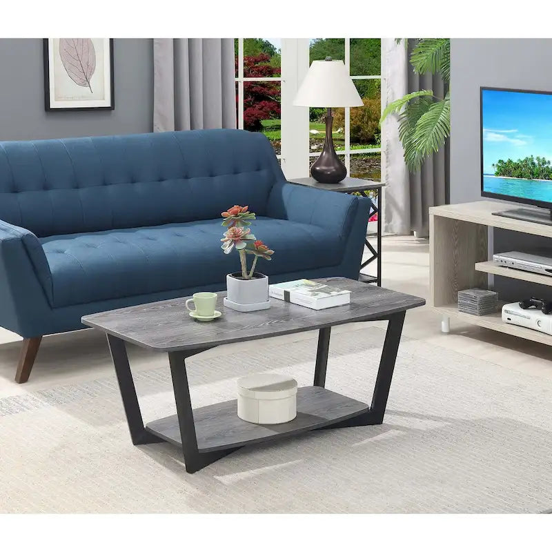 Convenience Concepts Graystone Coffee Table with Shelf