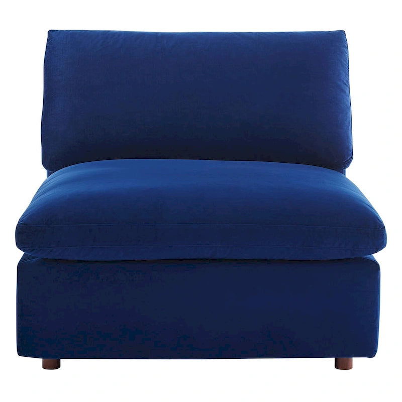 Commix Down Filled Overstuffed Performance Velvet Armless Chair