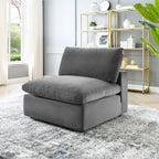 Commix Down Filled Overstuffed Performance Velvet Armless Chair