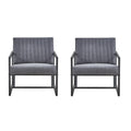 Mid Century Modern Accent Chair with Metal Frame, PU Leather Single Sofa, Reading Armchair for Living Room, Bedroom, Cafe