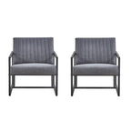 Mid Century Modern Accent Chair with Metal Frame, PU Leather Single Sofa, Reading Armchair for Living Room, Bedroom, Cafe