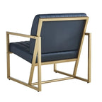 Mid Century Modern Accent Chair with Metal Frame, PU Leather Single Sofa, Reading Armchair for Living Room, Bedroom, Cafe