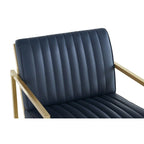 Mid Century Modern Accent Chair with Metal Frame, PU Leather Single Sofa, Reading Armchair for Living Room, Bedroom, Cafe
