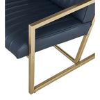 Mid Century Modern Accent Chair with Metal Frame, PU Leather Single Sofa, Reading Armchair for Living Room, Bedroom, Cafe