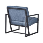 Mid Century Modern Accent Chair with Metal Frame, PU Leather Single Sofa, Reading Armchair for Living Room, Bedroom, Cafe