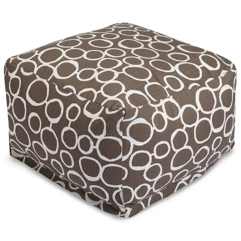 Majestic Home Goods Indoor Fusion Cotton Ottoman Pouf 27 in L x 27 in W x 17 in H