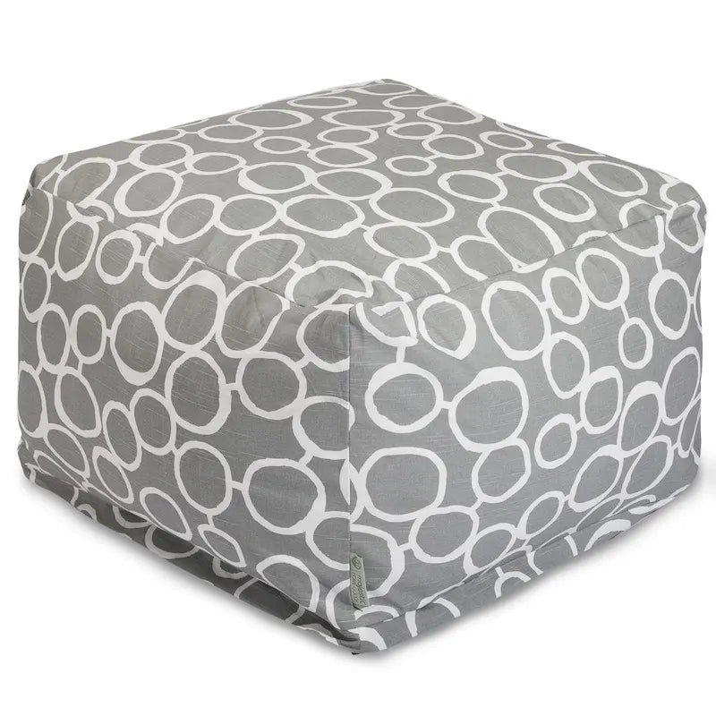 Majestic Home Goods Indoor Fusion Cotton Ottoman Pouf 27 in L x 27 in W x 17 in H