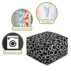 Majestic Home Goods Indoor Fusion Cotton Ottoman Pouf 27 in L x 27 in W x 17 in H