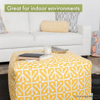 Majestic Home Goods Indoor Fusion Cotton Ottoman Pouf 27 in L x 27 in W x 17 in H