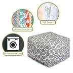 Majestic Home Goods Indoor Fusion Cotton Ottoman Pouf 27 in L x 27 in W x 17 in H