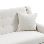 Modern Curved 63  Button Tufted Upholstered Loveseat with 2 Pillows