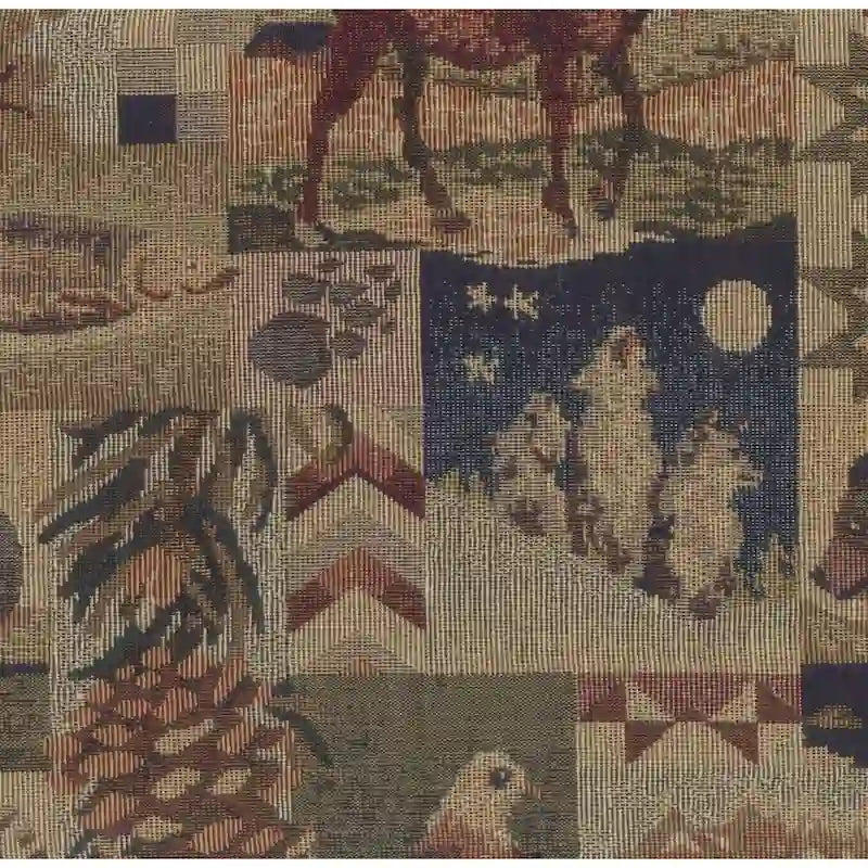 Bali 18-inch Footstool with Tapestry Cushion