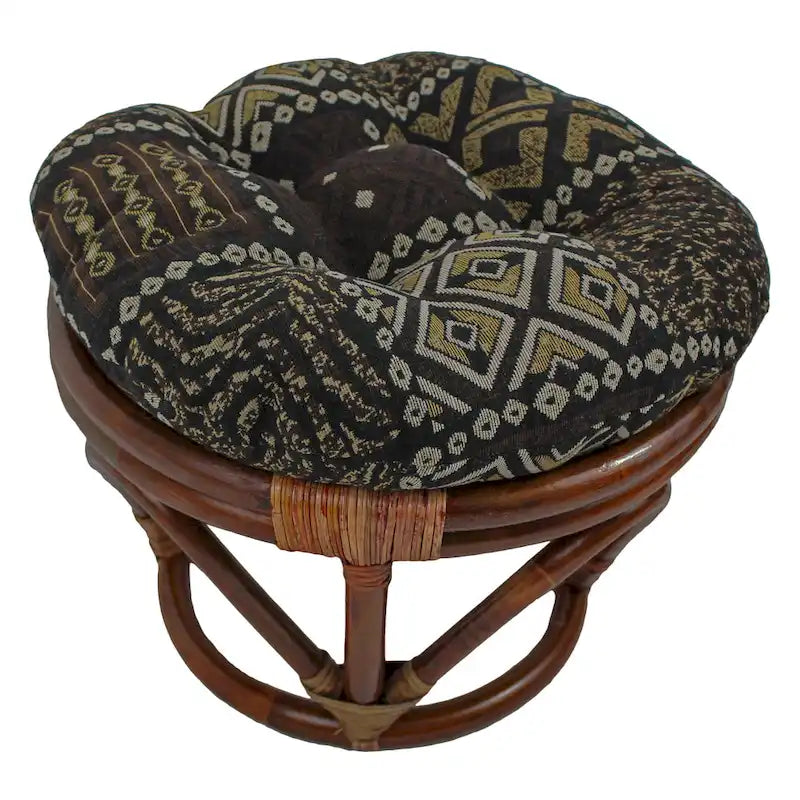 Bali 18-inch Footstool with Tapestry Cushion