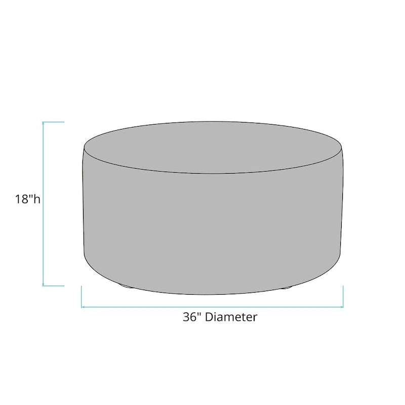 Allan Andrews 36 Universal Round Ottoman With Slipcover, Avanti Collection