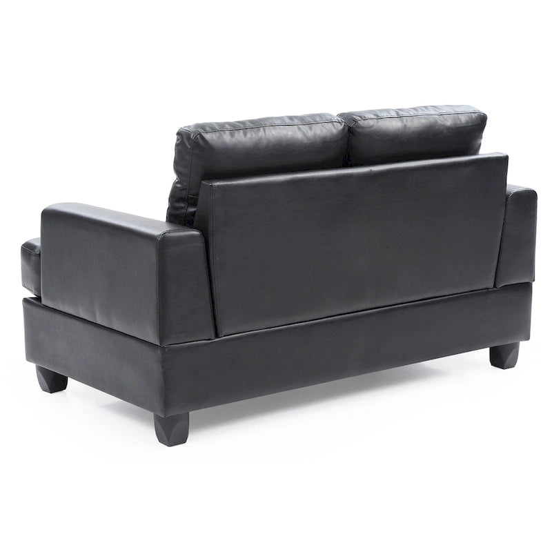 Sandridge 58 in. W Flared Arm Faux Leather Straight Sofa - 34 L x 58 W x 36 H