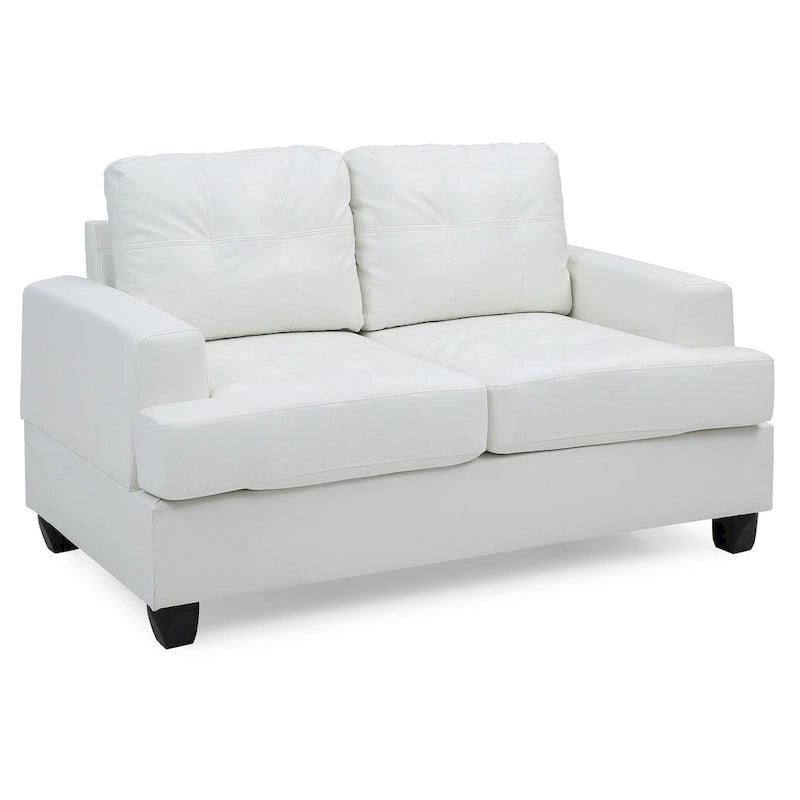 Sandridge 58 in. W Flared Arm Faux Leather Straight Sofa - 34 L x 58 W x 36 H