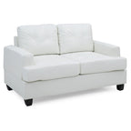 Sandridge 58 in. W Flared Arm Faux Leather Straight Sofa - 34 L x 58 W x 36 H