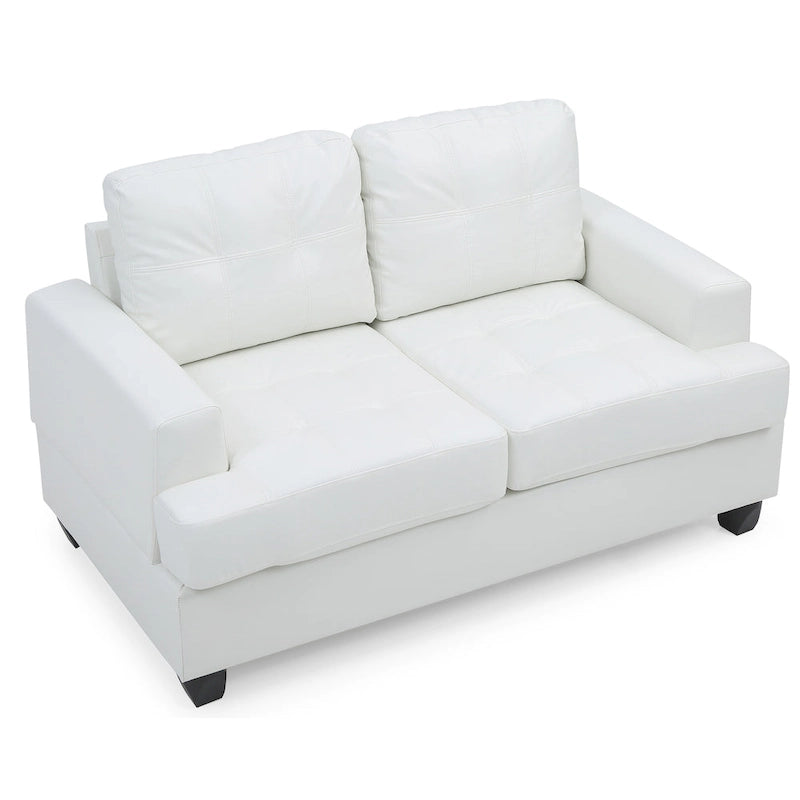 Sandridge 58 in. W Flared Arm Faux Leather Straight Sofa - 34 L x 58 W x 36 H