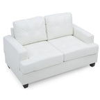 Sandridge 58 in. W Flared Arm Faux Leather Straight Sofa - 34 L x 58 W x 36 H