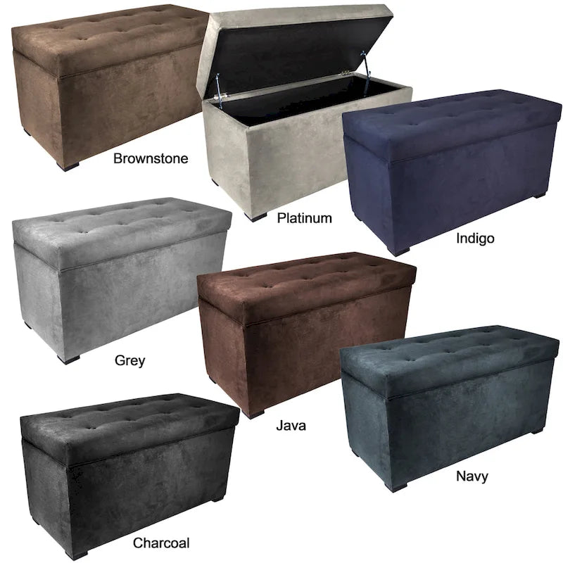 MJL Furniture Angela 8-button Tufted Obsession Storage Trunk Bench